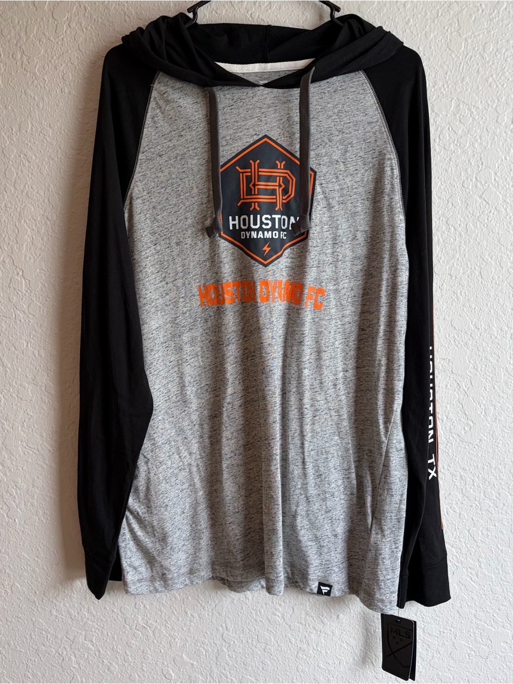 Houston Dynamo FC Fanatics Lightweight Gray Hoodie - Men’s Large MLS NWT